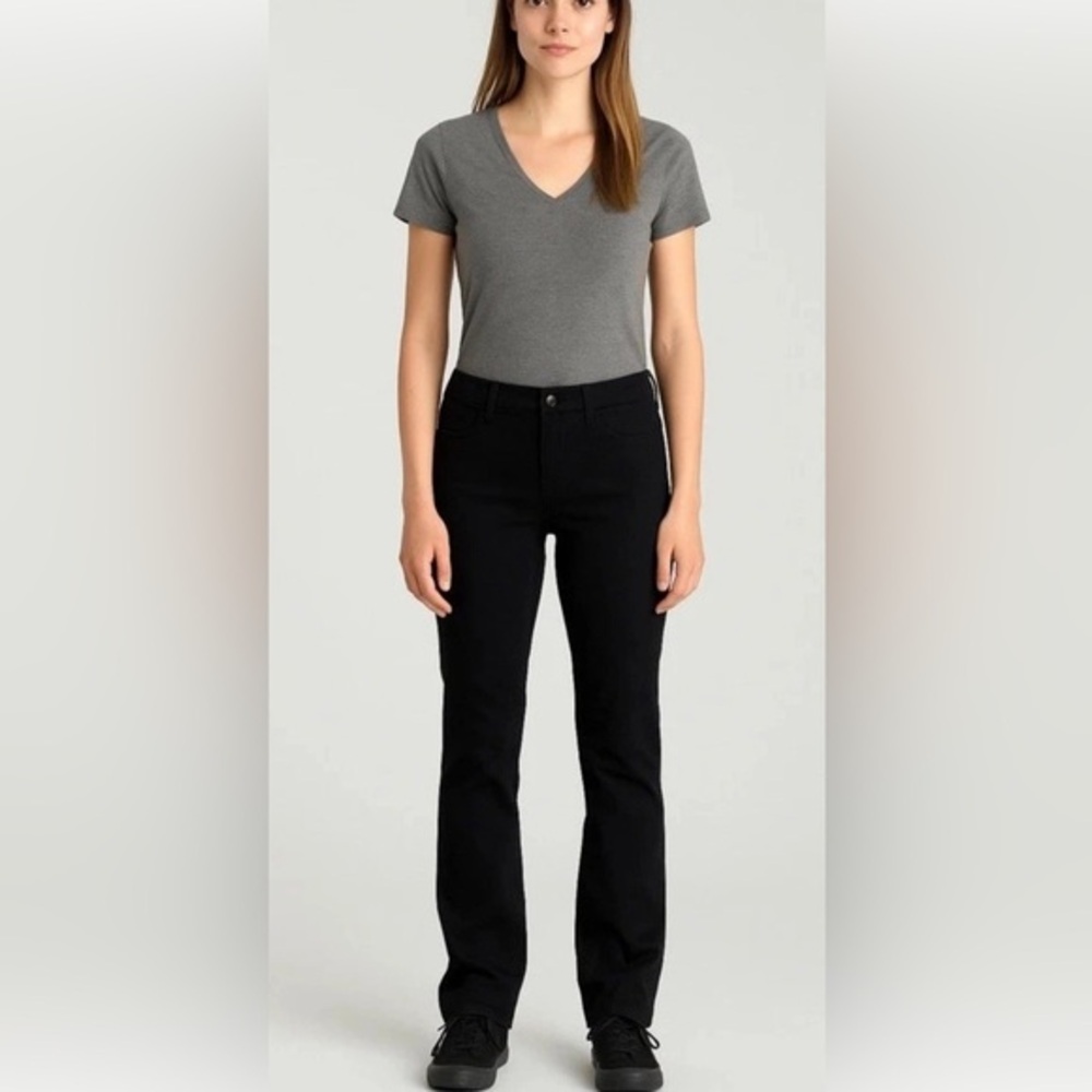 Betabrand Yoga Denim Washed Black Jeans Straight Leg Size XS